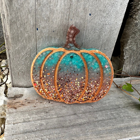 Fall 2.0 Simple Pumpkin with Glitter Car Freshie