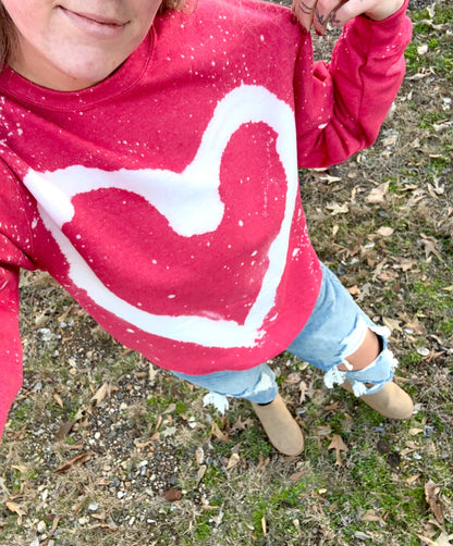 Graffiti Heart Bleached Sweatshirt