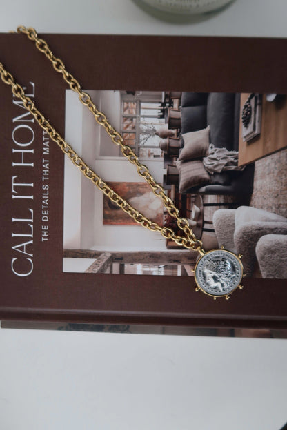 TWO TONED COIN NECKLACE