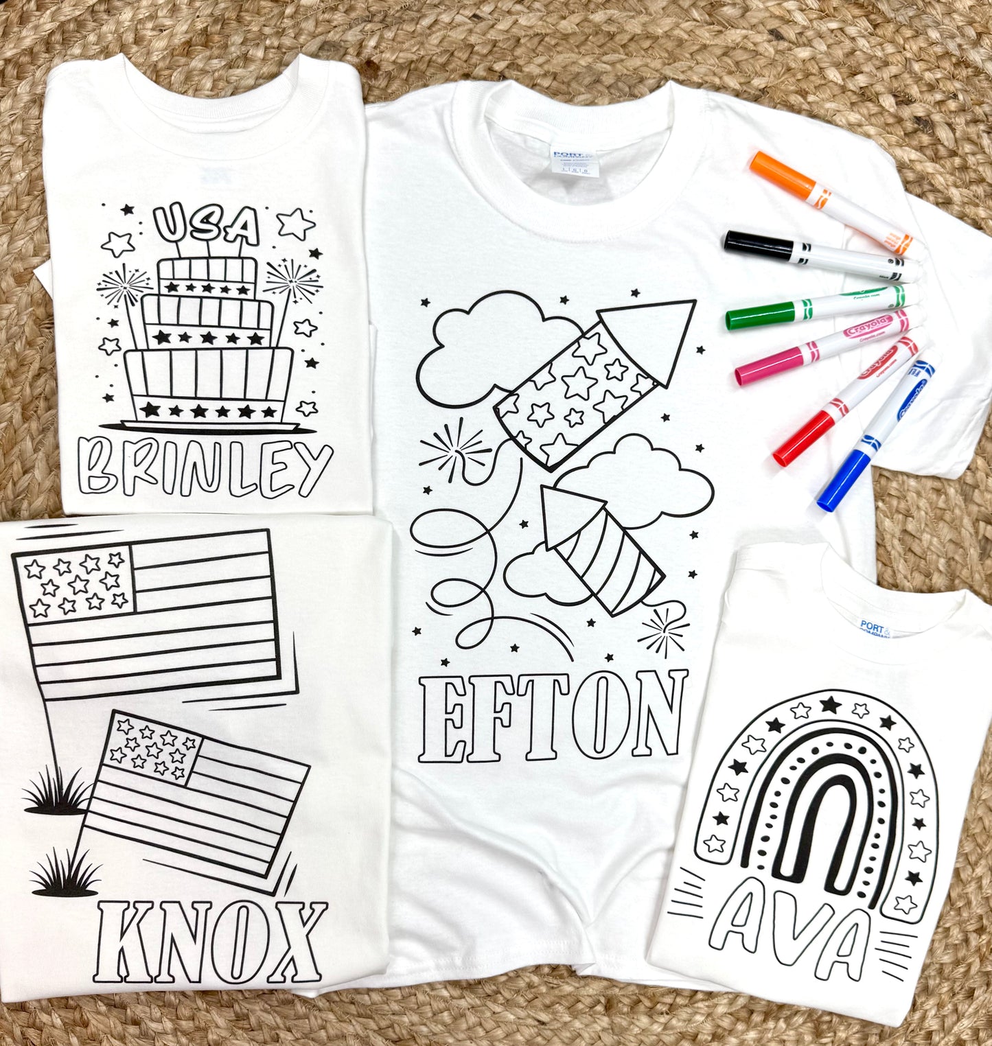 Coloring USA Graphic Tees Toddler//Youth