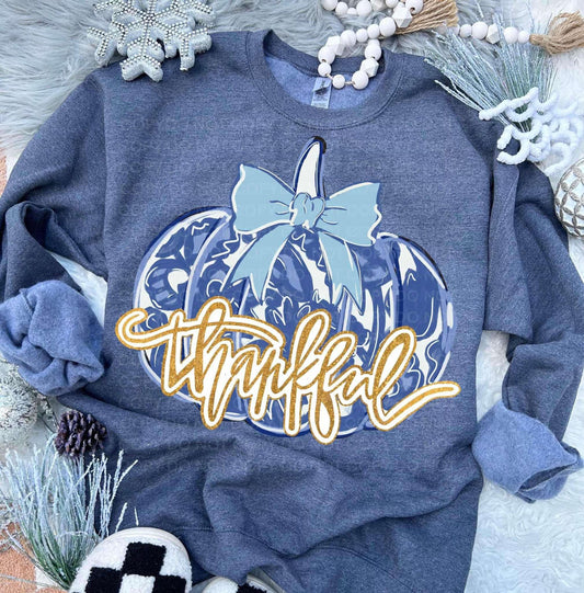 Thankful Blue Bow Sweatshirt