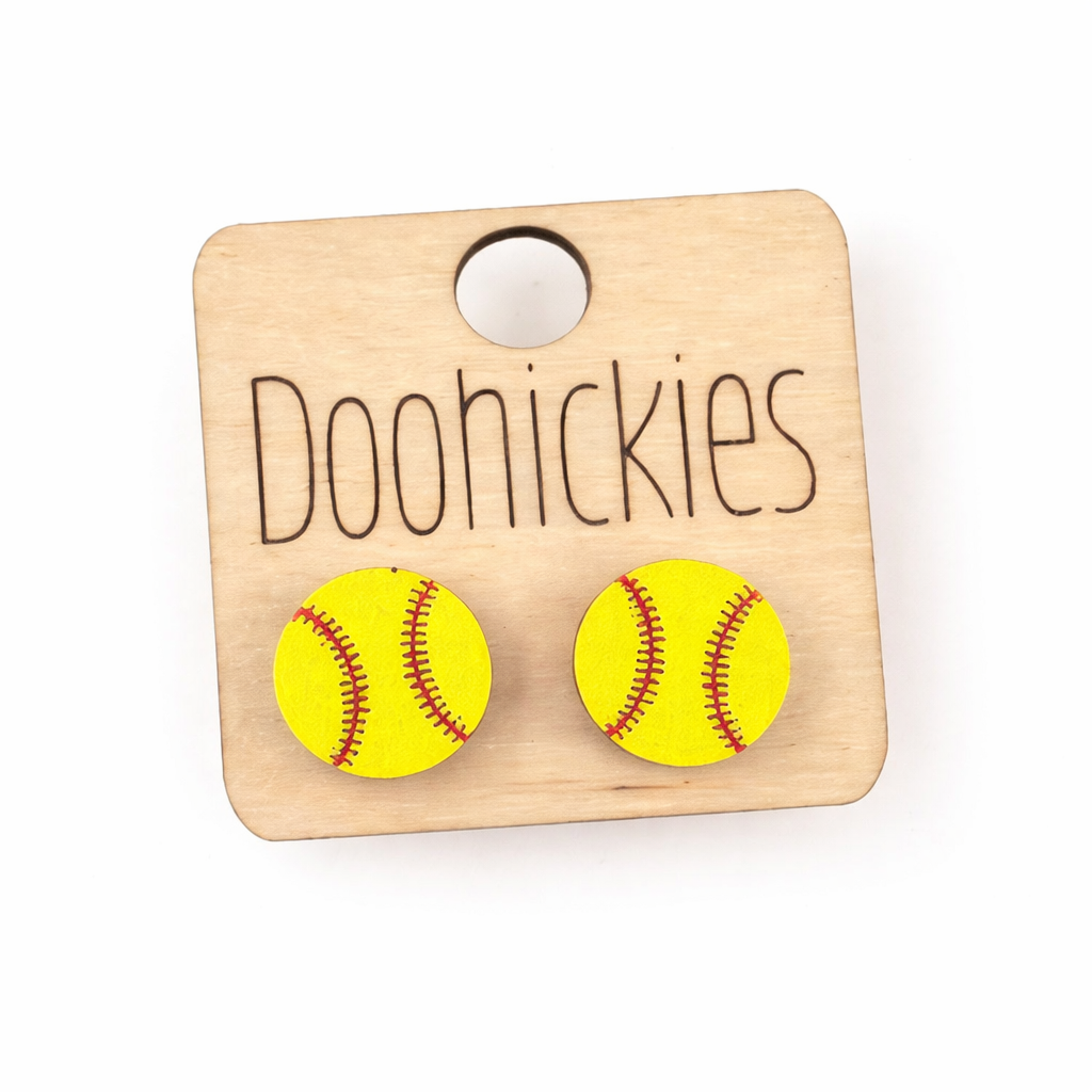 12mm Baseball & Softball Studs - Sports Earrings