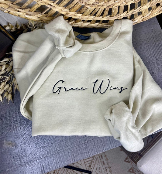 Grace Wins Embroidered Sweatshirt