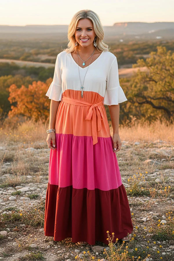 Camryn Color Block Maxi Dress