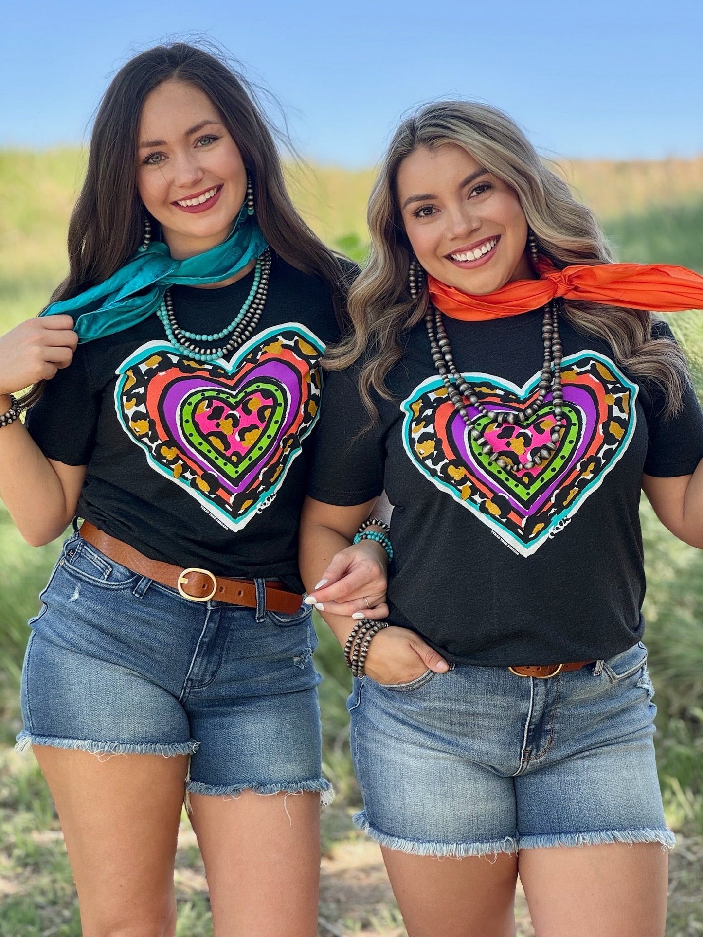 Callie Ann Stelter Leopard Heart Crew Neck Tee