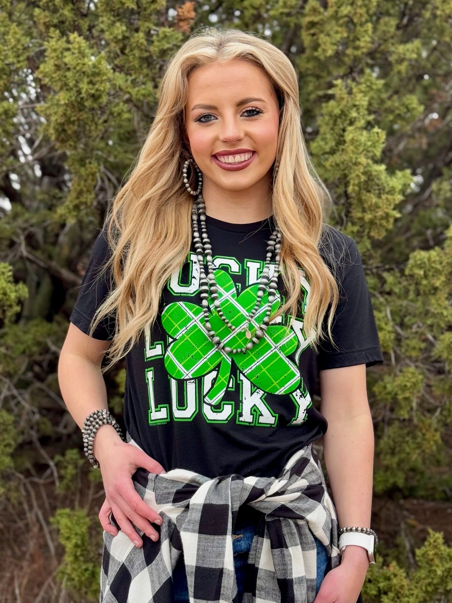 Lucky Repeat Tee & Sweatshirt