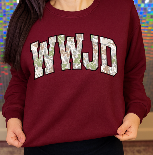 WWJD Camo Graphic Tee/Sweatshirt