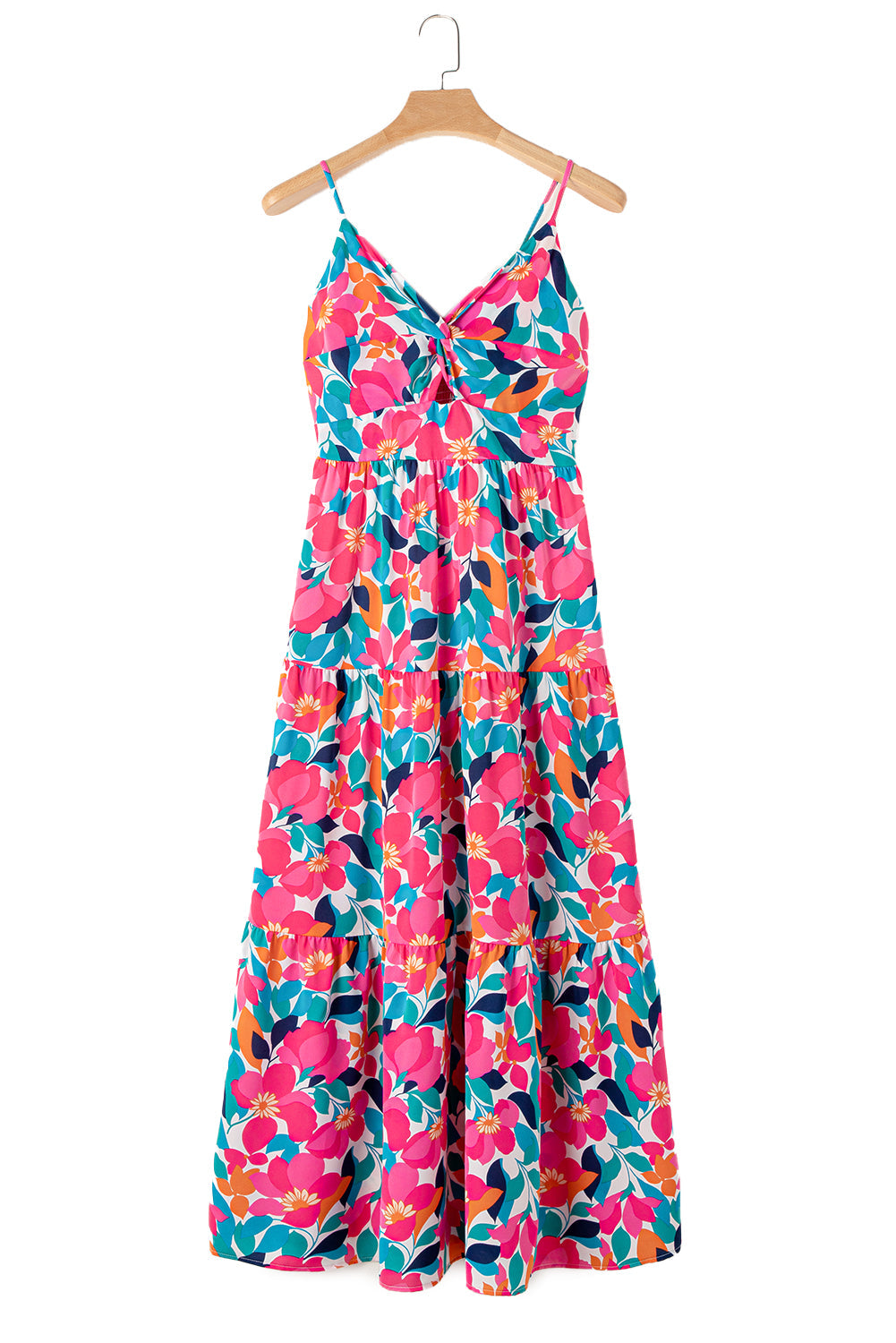 Rose Floral Twist Cami Maxi Dress