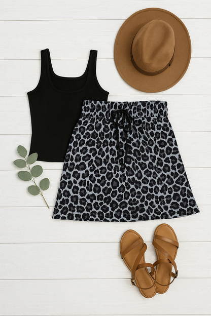 PreOrder | The Stella: Snow Leopard Jogger Skirt